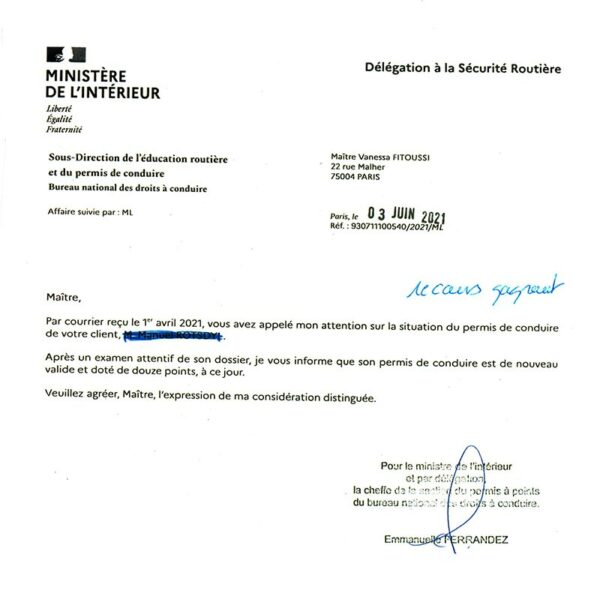 Les effets de la 48SI portant invalidation de permis